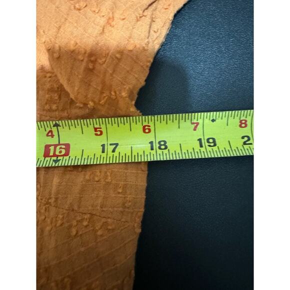 Madewell Puff Sleeve Smocked Dress Mini Textured Dots Mulled Cider Orange Size 8 - Picture 9 of 10